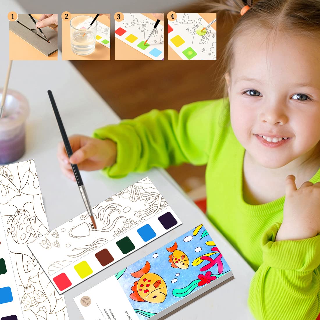 Amazon.co.jp: BAOXUE (バオクスエ) 水彩絵の具ブック 4~8歳のお子様